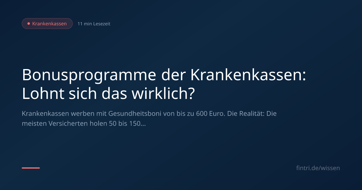 Bonusprogramme Krankenkassen: Lohnt sich das? – Wissen | FinTri